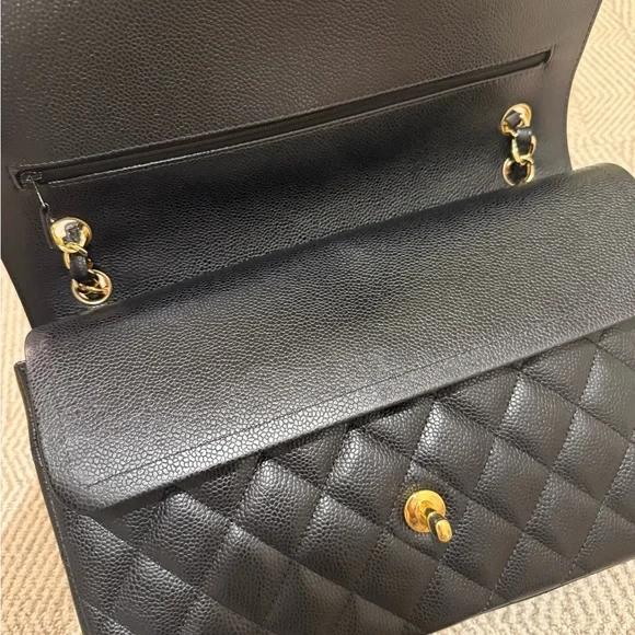 Sold Chanel Classic Black Caviar Jumbo with GHW - Picture 11 of 13